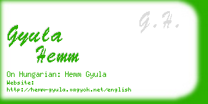 gyula hemm business card